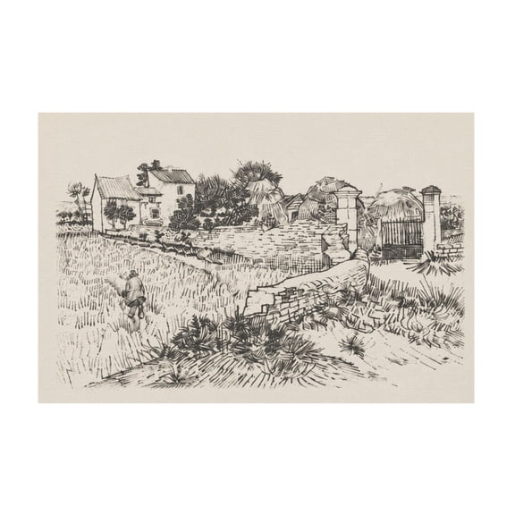 Tuscan Village Dark Academia Canvas Wall Art With Vintage Frame For Gallery Wall 12*18in