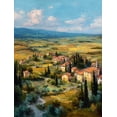 thumbnail image 1 of Tuscan Village Landscape Oil Painting Canvas Print, Suitable for Living Room Bedroom Dining Room Home Office Entryway, 1 of 8