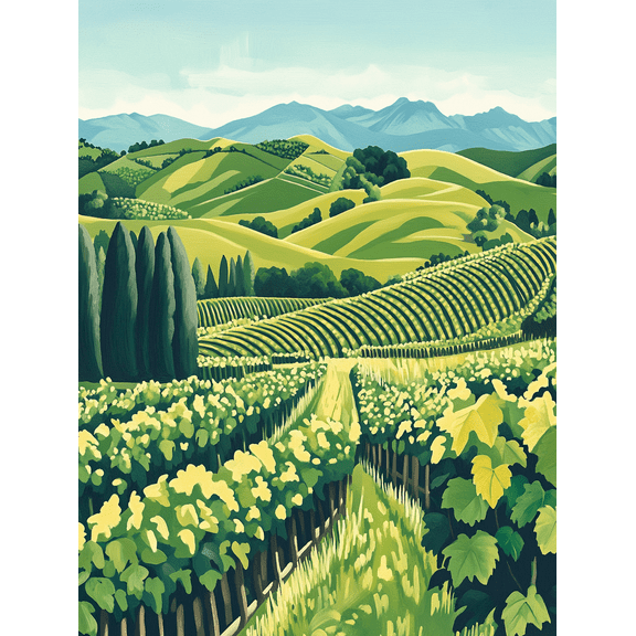 Tuscan Vineyard Landscape Wall Art/Canvas PrintSuitable for Living RoomBedroomKitchenOfficeDining Room Decoration