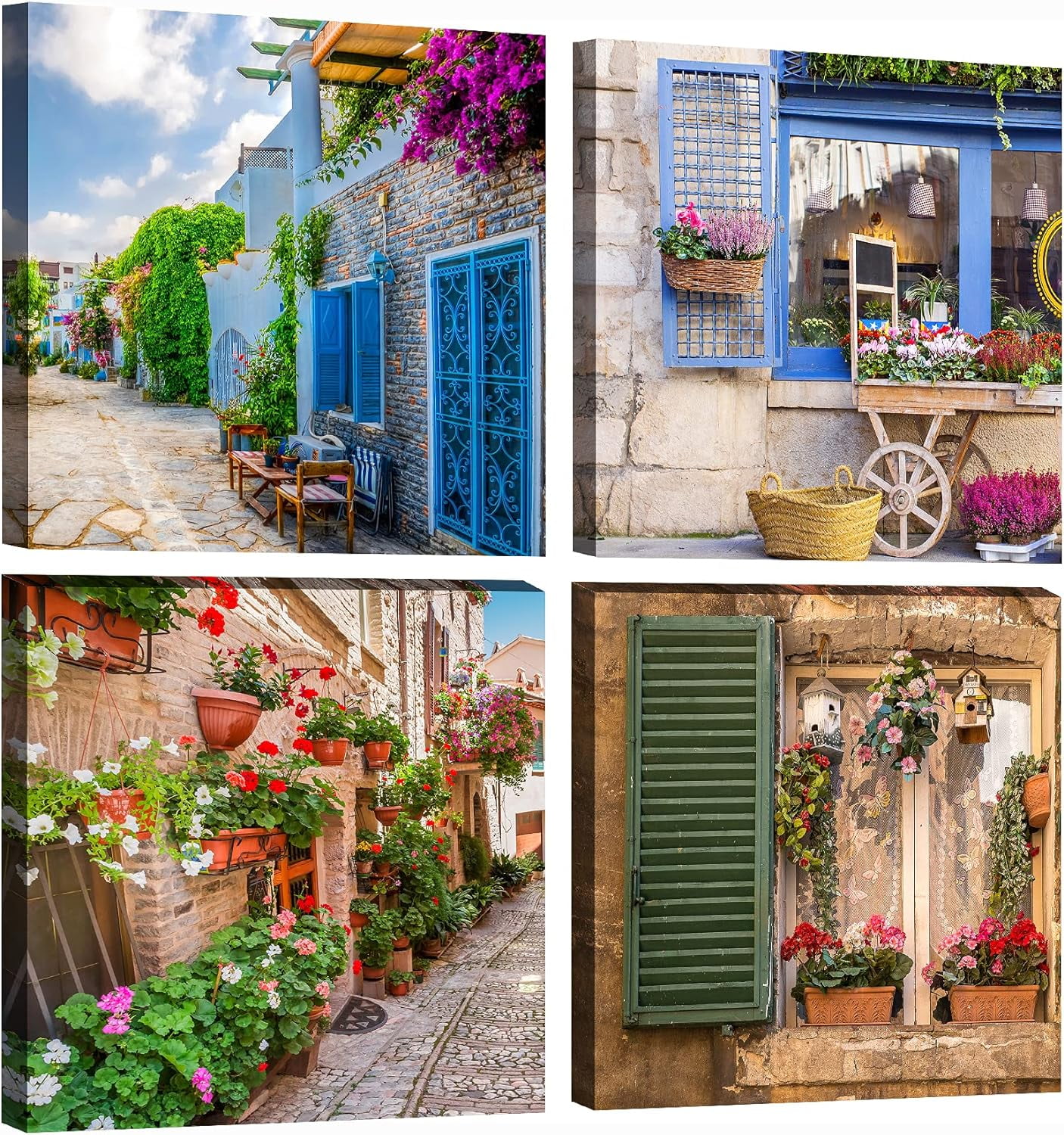 Colorful Mediterranean Landscape Canvas Print Set for Kids