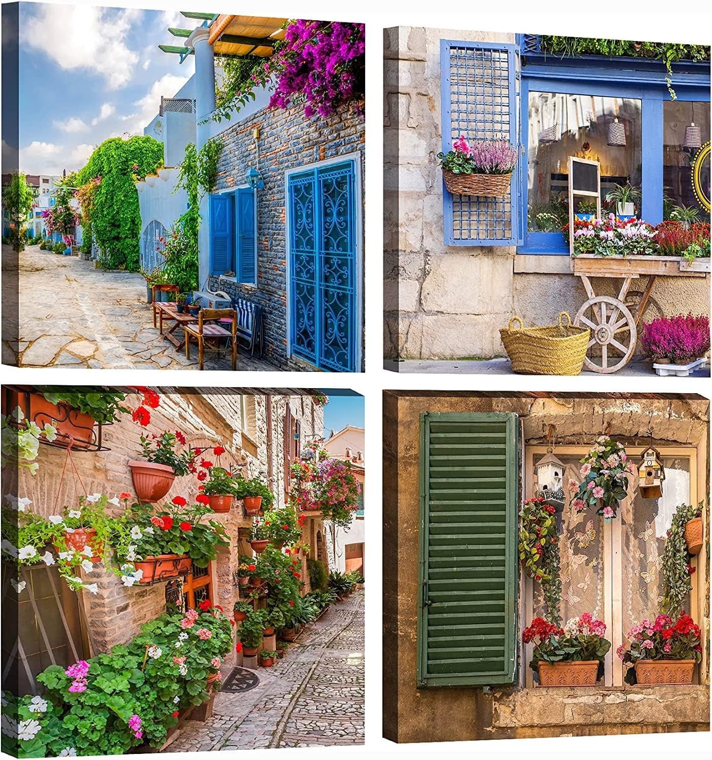 Colorful Mediterranean Landscape Canvas Print Set for Kids