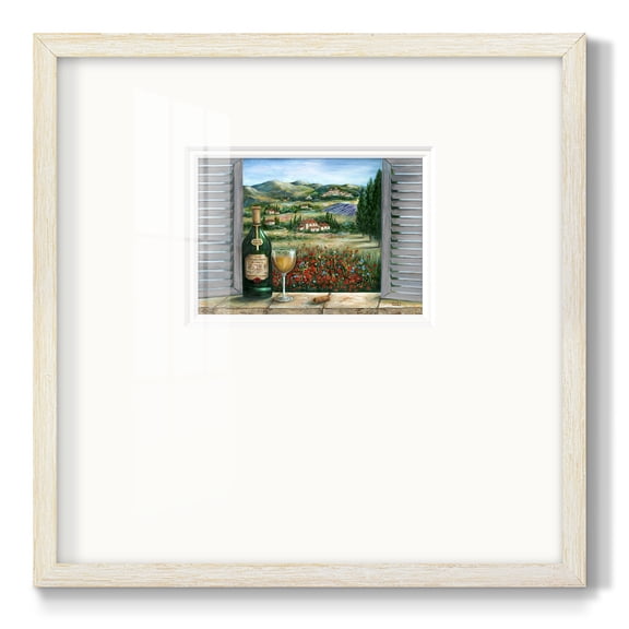 Tuscan White and PoppiesPremium Framed Print