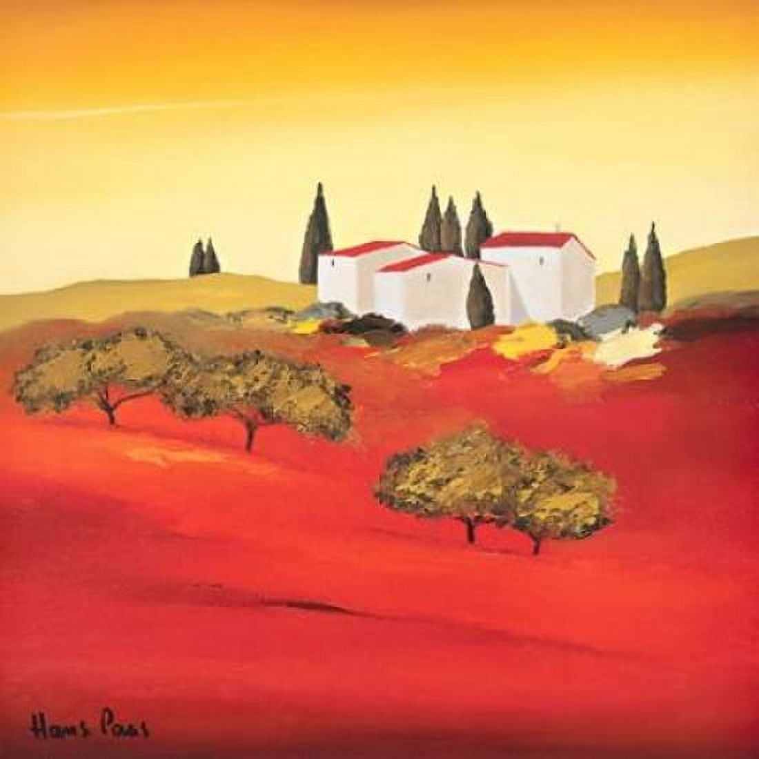 Tuscan red III Canvas Art - Hans Paus (24 x 24)