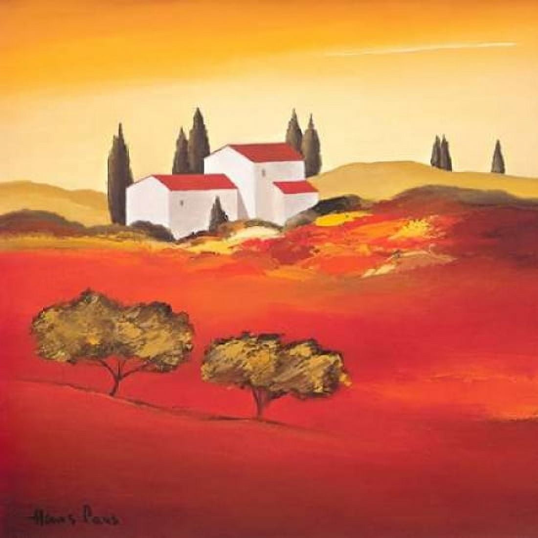 Tuscan red VI Canvas Art - Hans Paus (24 x 24)