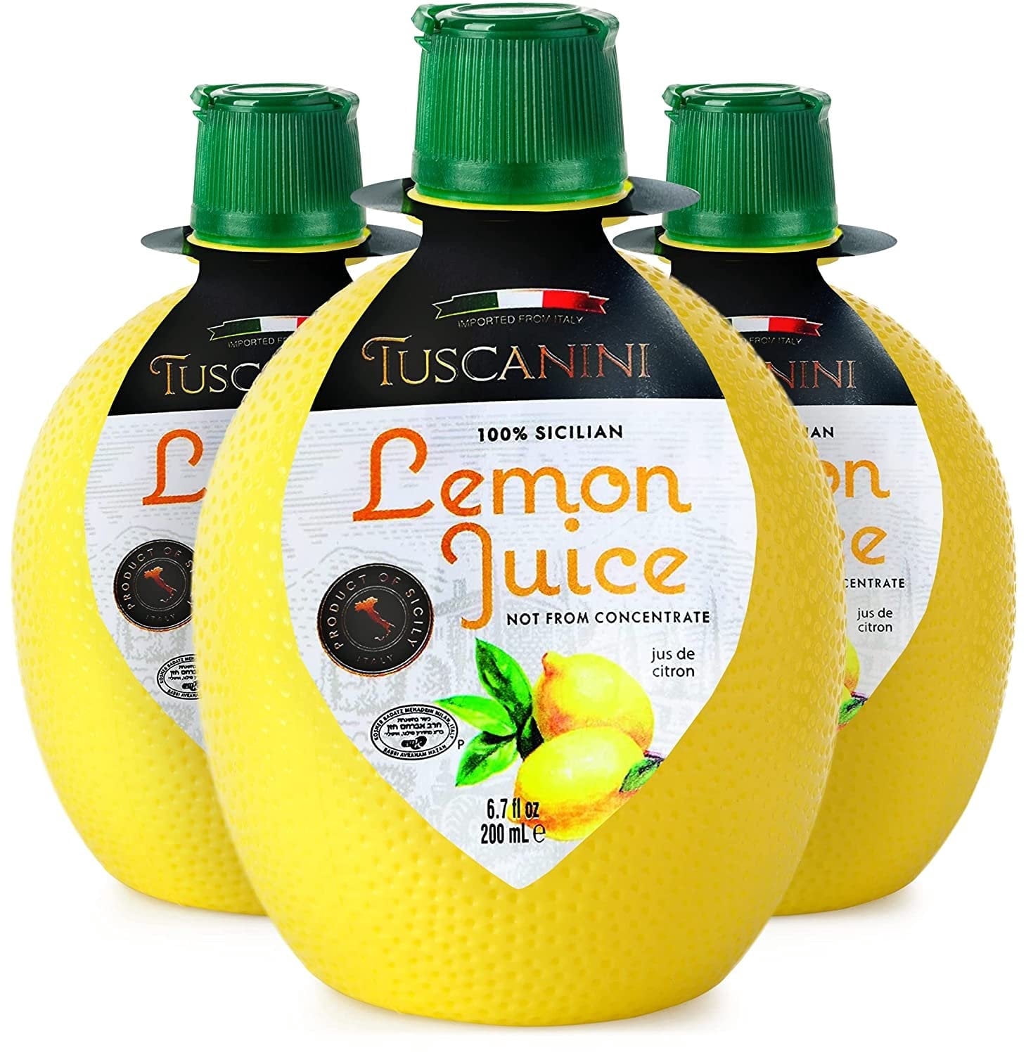 TUSCANINI 100% Sicilian Lemon Juice Not from Concentrate 6.7oz