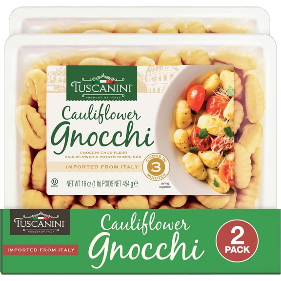 Tuscanini Cauliflower Gnocchi 16oz 2 Pack Imported From Italy, Low Fat, Ready in Minutes!