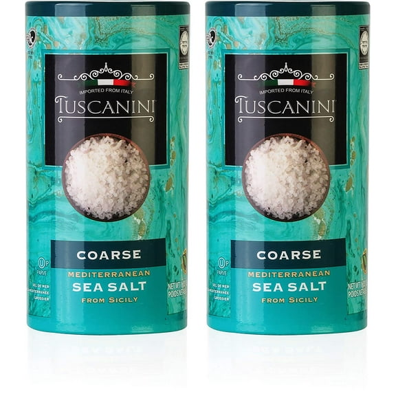 Tuscanini, Coarse Mediterranean Sea Salt, 16oz, From Sicily Italy, 2 Pack, Total of 2LB