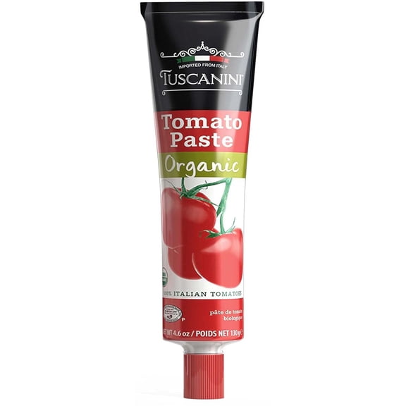Tuscanini Organic Italian Tomato Paste Tube 4.6oz | Double Concentrated, 100% Italian Tomatoes, All Natural, NON-GMO, Kosher