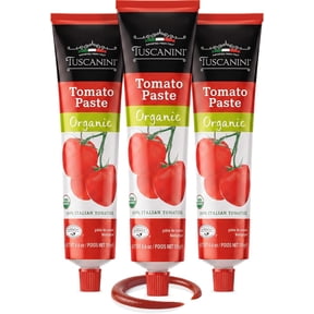 Tuscanini Organic Tomato Paste Tube 4.6oz (3 Pack) | Double Concentrated 100% Italian Tomatoes, All Natural, NON-GMO, Kosher