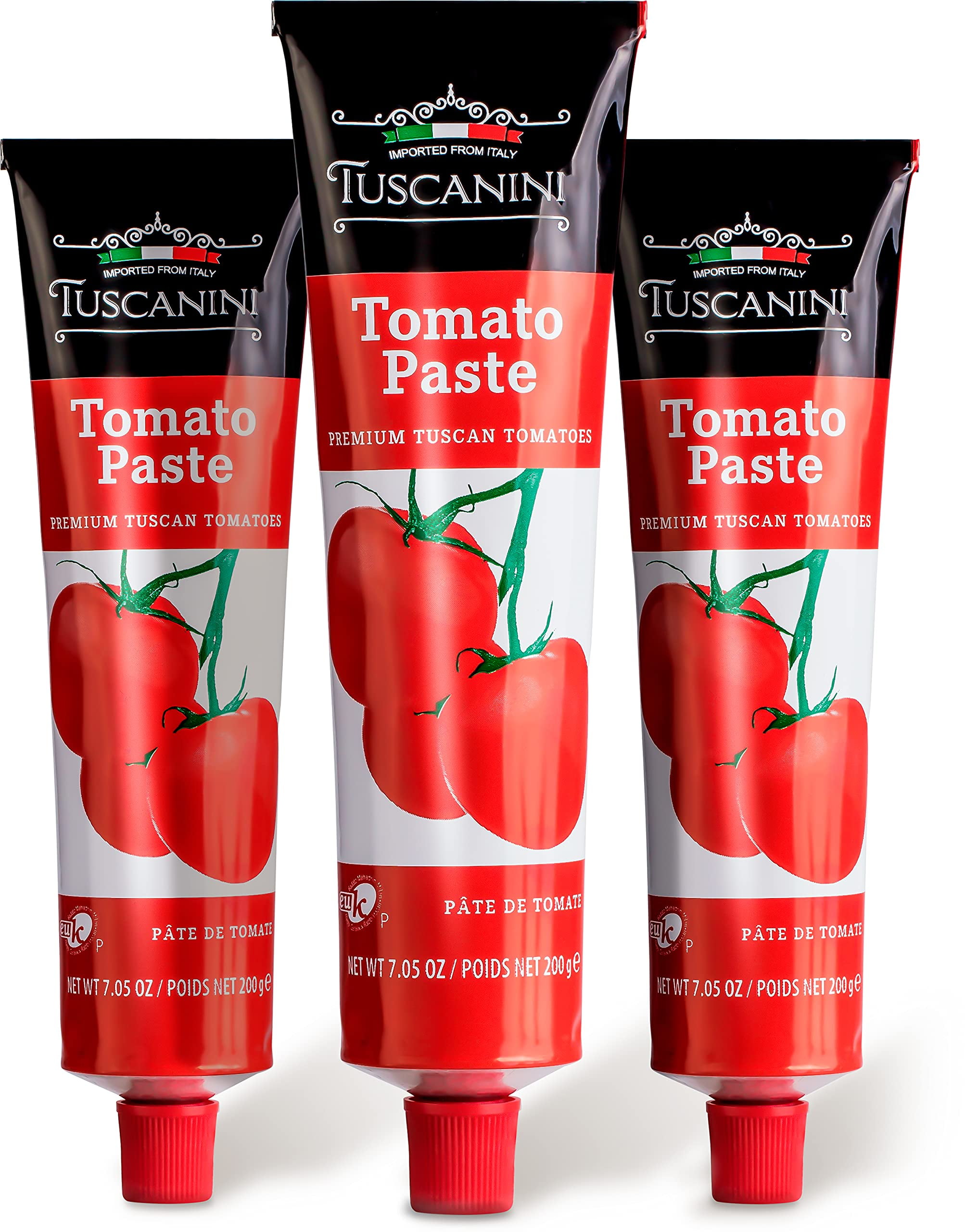 Tuscanini Premium Double Concentrated Tomato Paste Tube, 7.5Oz (3 Pack) Made With Premium