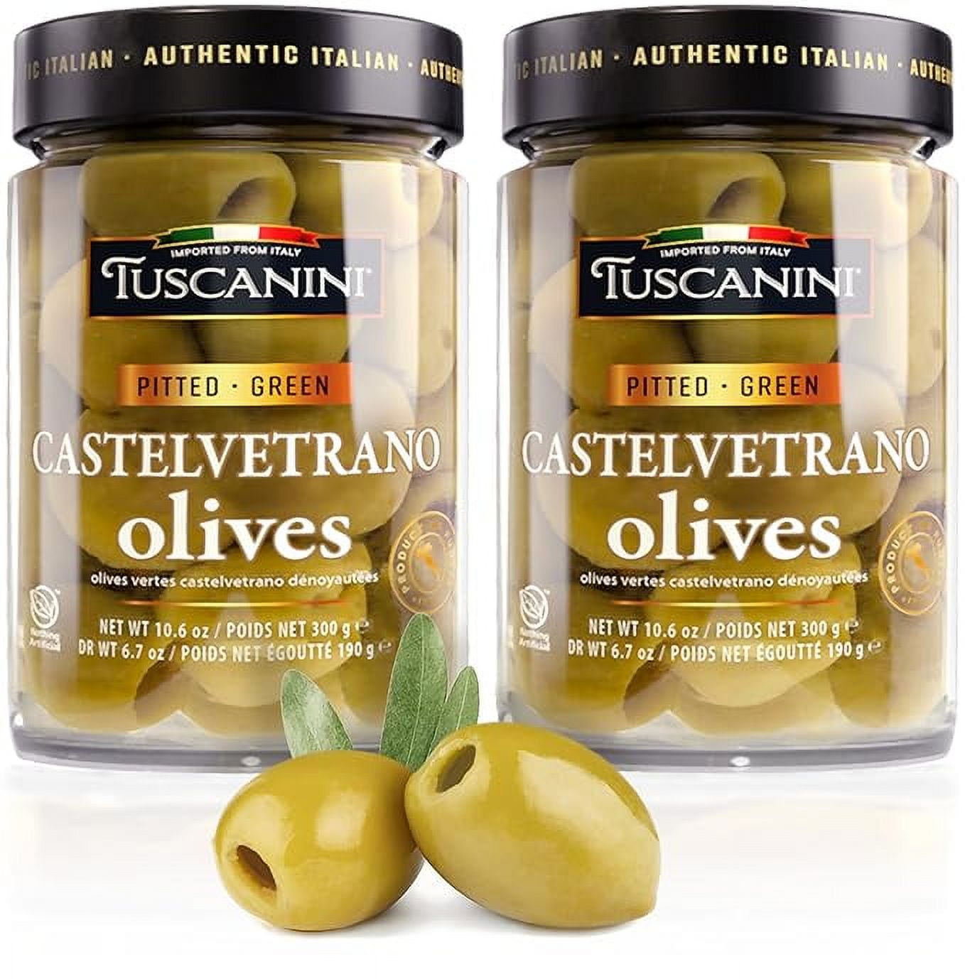 Tuscanini Premium Italian Castelvetrano Green Pitted Olives 10.9oz (2