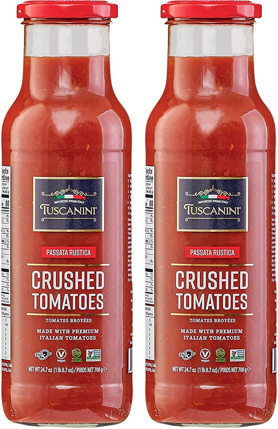 Tuscanini Premium Italian Crushed Tomatoes 24.7oz 2 Pack Passata