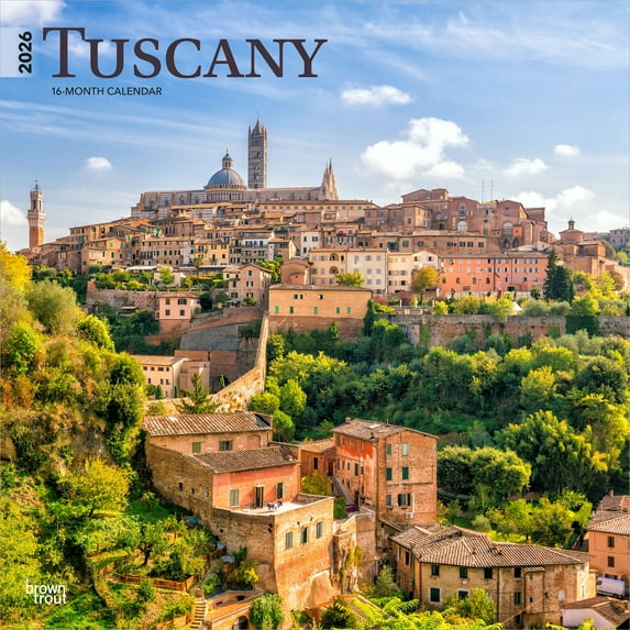 Tuscany | 2026 12x24" (Hanging) Square Wall Calendar | Plastic-Free | BrownTrout
