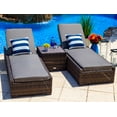 thumbnail image 1 of Tuscany 3-Piece Resin Wicker Outdoor Patio Furniture Chaise Lounge Set with Two Chaise Lounge Chairs and Side Table (Half-Round Brown Wicker, Sunbrella Canvas Charcoal), 1 of 4