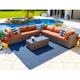 thumbnail image 1 of Tuscany 8-Piece Resin Wicker Outdoor Patio Furniture Sectional Sofa Set with Seven Modular Sectional Seats and Coffee Table (Half-Round Gray Wicker, Sunbrella Canvas Tuscan), 1 of 4