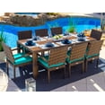 thumbnail image 1 of Tuscany 9-Piece Resin Wicker Outdoor Patio Furniture Rectangular Dining Table Set with Dining Table and Eight Cushioned Chairs (Half-Round Brown Wicker, Sunbrella Canvas Aruba), 1 of 5