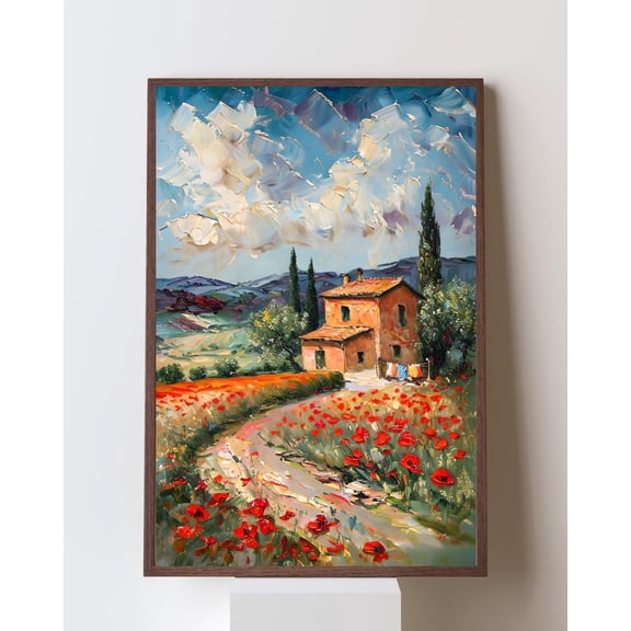 Tuscany Art Poster, Tuscan Italian Kitchen Decor Mediterranean Style Summer Decor, Rustic European Vacation Artwork, Europecore, Unframed Poster Size 8x12