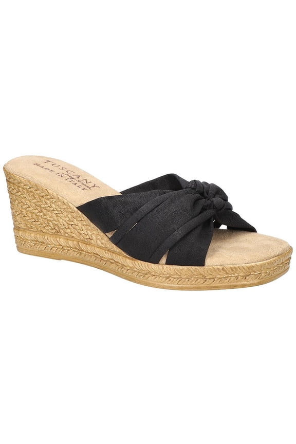 Womens Ghita Square Toe Slip On Wedge Sandals