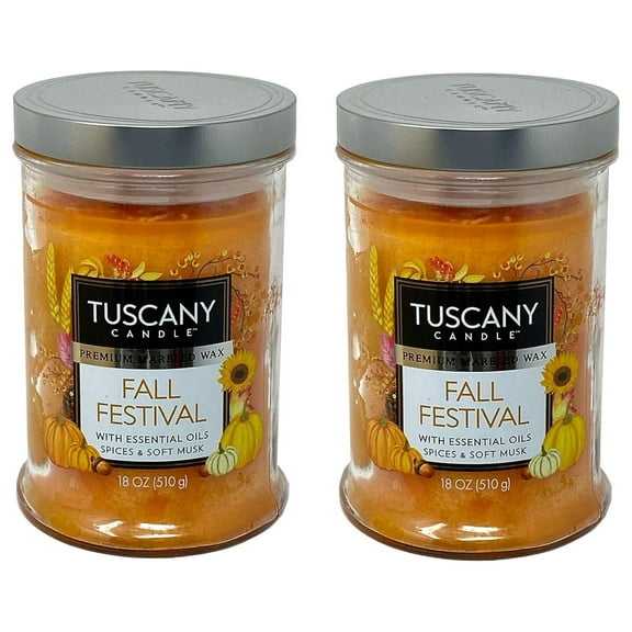 Tuscany Candle 18oz Scented Candle, Fall Festival 2-Pack