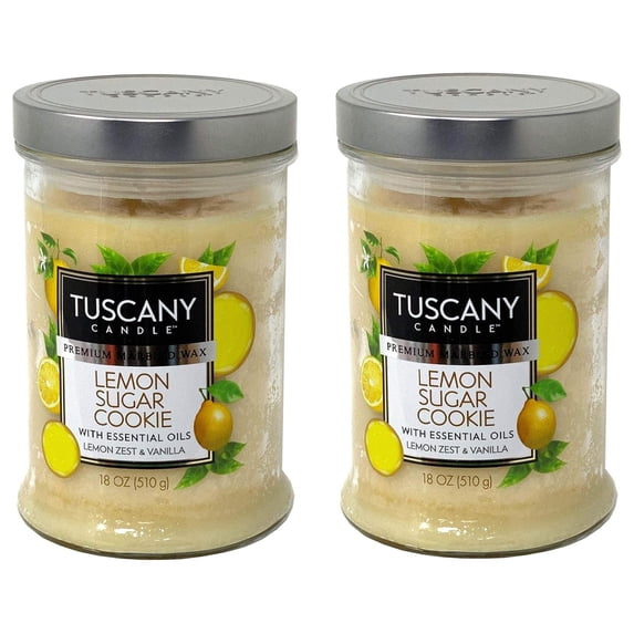 Tuscany Candle 18oz Scented Candle, Lemon Sugar Cookie 2-Pack