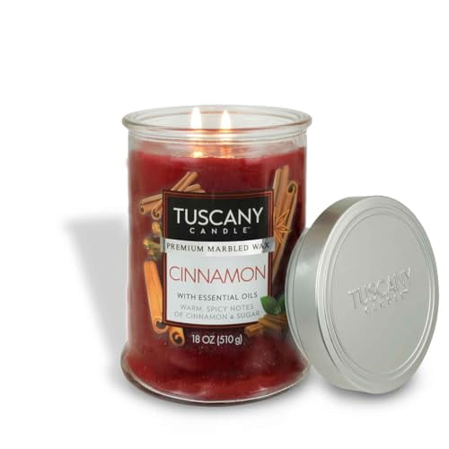 Tuscany Candle Cinnamon Long-Lasting Scented Jar Candle, 18 oz