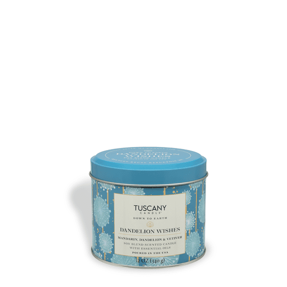 Tuscany Candle Dandelion Wishes: Mandarin & Vetiver Scented Spring Tin Candle, 12 oz