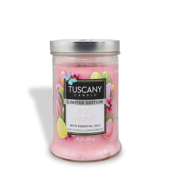 Tuscany Candle Egg Hunt: Rose & Cherry Blossom Scented Easter Candle, 18 oz