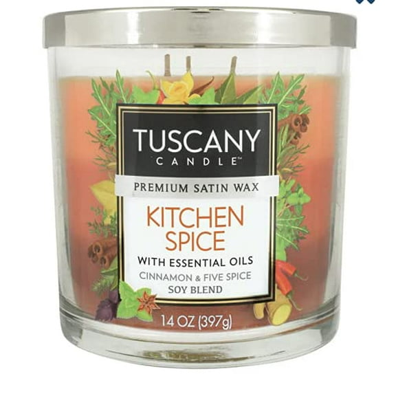 Tuscany Candle Empire Candle Candle Kitchen Spice Premium Satin Wax Candle 14oz, 6IVA