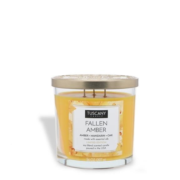 Fallen Amber: Mandarin Oak Scented Fall Candle (14 oz)