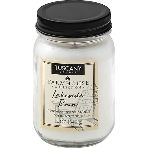 Tuscany Candle Lakeside Rain Scented Candle, 12 oz Farmhouse Collection