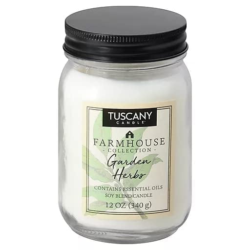 Tuscany Candle Garden Herbs: Herb & Lemon Scented Candle, 12 oz Farmhouse Collection