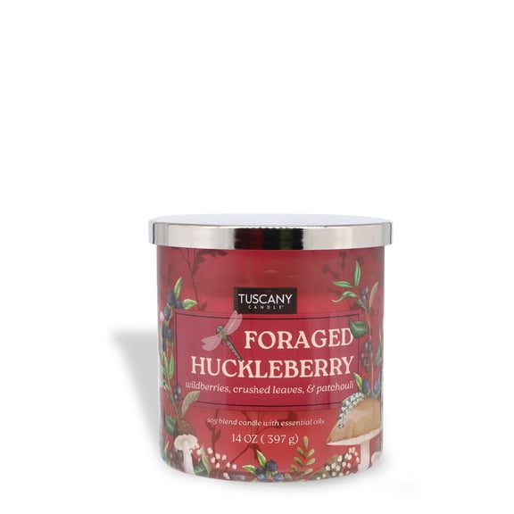 Foraged Huckleberry: Wild Berries Crushed Leaves Scented Fall Candle (14 oz)
