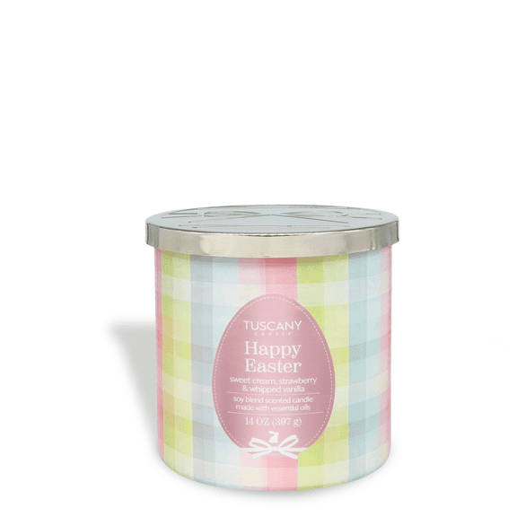 Happy Easter: Strawberries Cream Scented Spring Candle (14 oz)