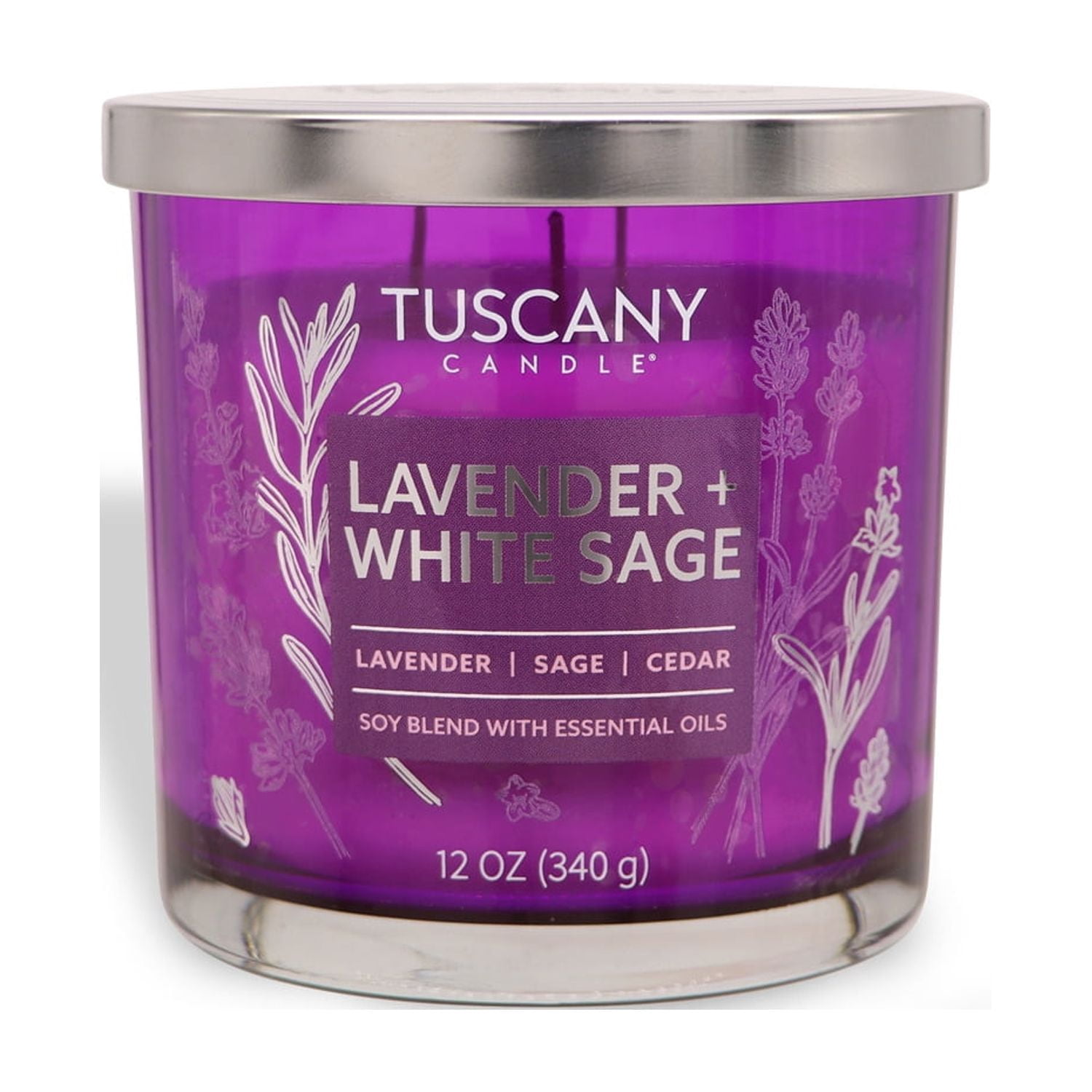 Lavender + White Sage: Cedar Scented Jar Candle (12 oz) — Painters' Palette Collection