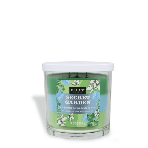 Tuscany Candle Secret Garden: Jasmine & Citrus Scented Spring Candle, 14 oz