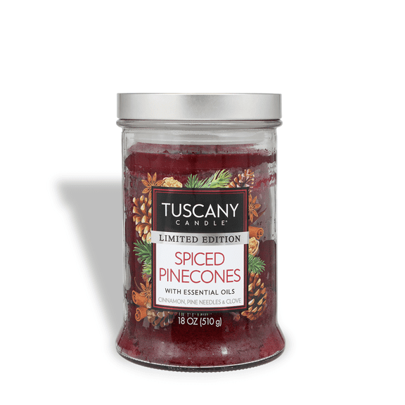 Tuscany Candle Spiced Pinecones: Cinnamon & Pine Scented Holiday Candle, 18 oz