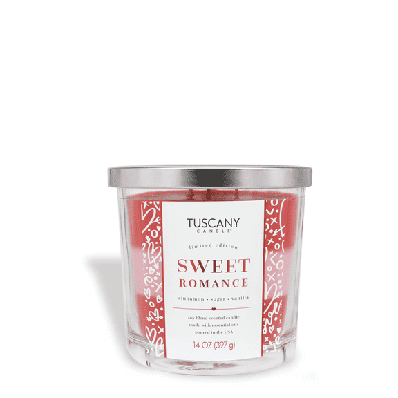 Tuscany Candle Sweet Romance: Cinnamon & Sugar Scented Valentine's Candle, 14 oz