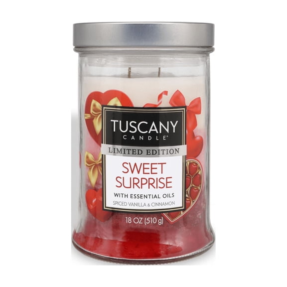Tuscany Candle Sweet Surprise: Vanilla & Cinnamon Scented Valentine's Candle, 18 oz