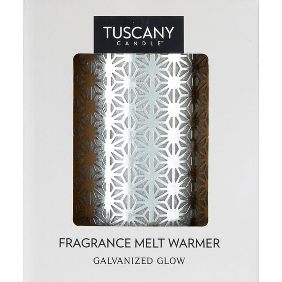 Tuscany Candle Galvanized Metal Wax Warmer, Red & Silver