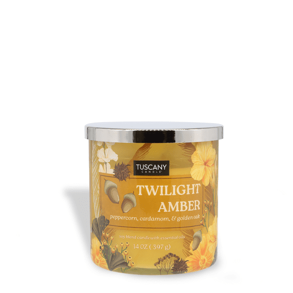 Tuscany Candle Twilight Amber: Pepper & Cardamom Scented Fall Candle, 14 oz