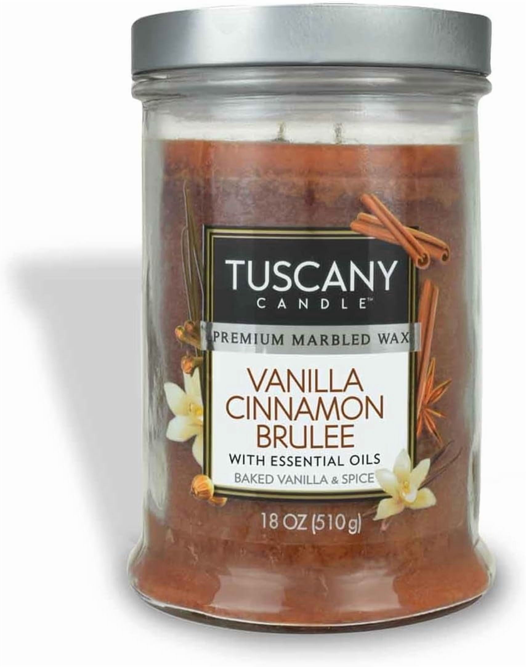 Tuscany Candle Vanilla Cinnamon Brulee Long-Lasting Scented Jar Candle, 18 oz