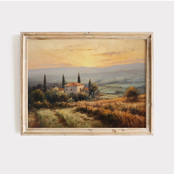 Tuscany Countryside Landscape Print, Unframed Paper Poster 8x10in