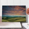 thumbnail image 1 of Tuscany Cutting Board, Tuscany Italy Cypress Trees and Fields Crop Cloudy Sky Holiday Destination, Decorative Tempered Glass Cutting and Serving Board, Large Size, Vermilion Khaki, by Ambesonne, 1 of 5