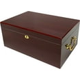 thumbnail image 1 of Tuscany Desktop Humidor, Up to 100 Cigars, Lined with Spanish Cedar, Glass Hygrometer with Brass Ring, 1 Large Rectangle Humidifier, Lock and Key with Tassel, 1 of 14