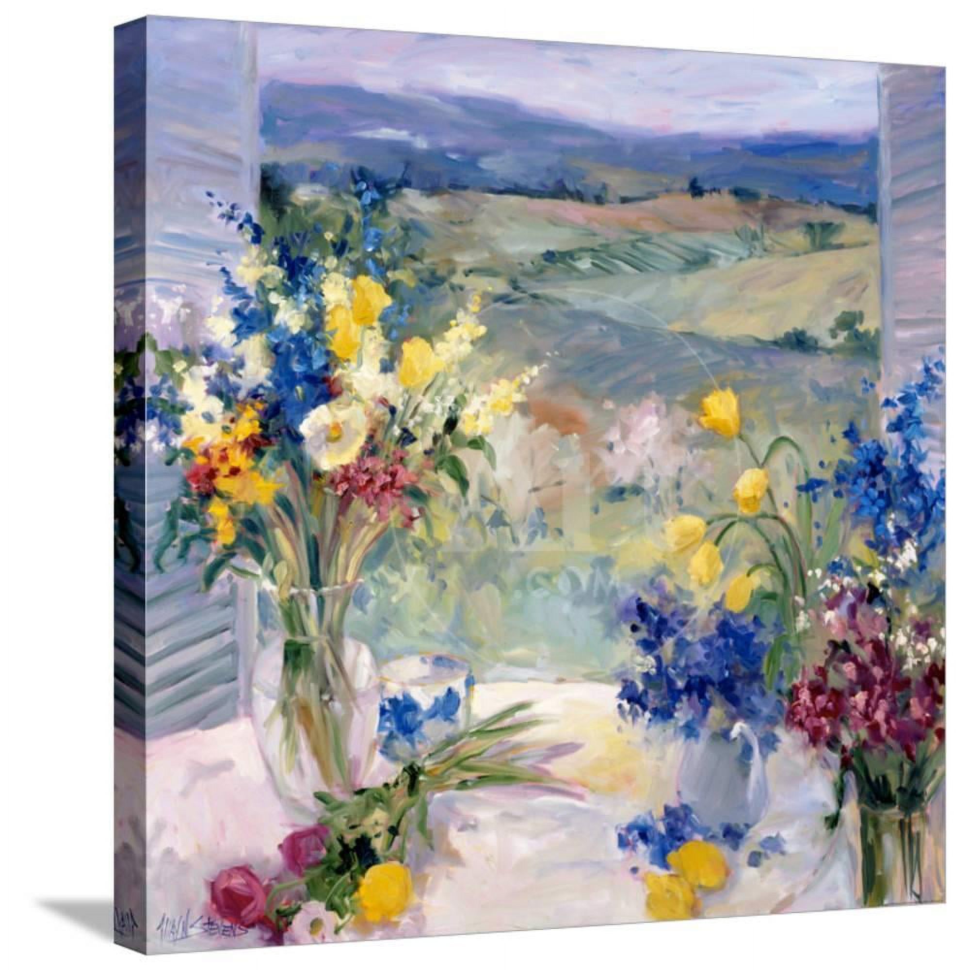 Tuscany Floral, Botanical Scenic Stretched Canvas Wall Art by Allayn
