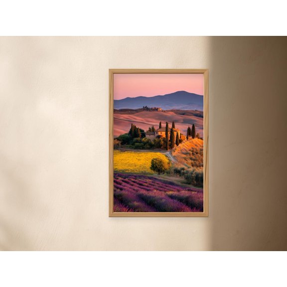 Tuscany Golden Hour Landscape Print, Unframed Paper Poster 8x10in