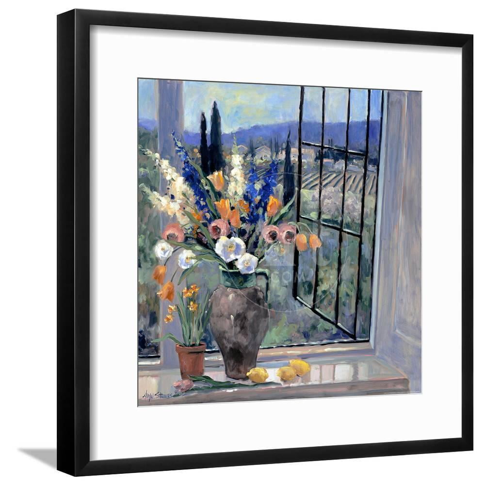 Tapisserie Murale Italienne – Toscane Florale Signée Allayn Stevens, Noir, Brodée