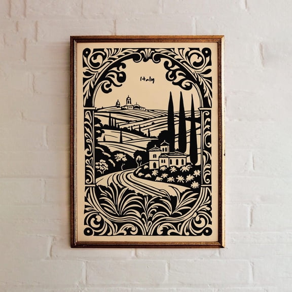 Tuscany Italian Countryside Poster, Unframed Size 16x24