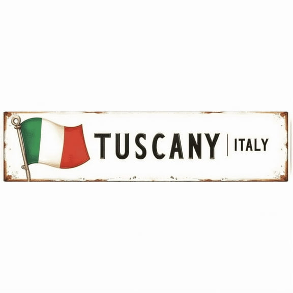 Tuscany Italy Tin Sign - 16x4 Inches Vintage Travel Decor for Wall, Great for Bedroom, Kitchen, Living Room | indie room decor, beachy decor, vintage decor for home