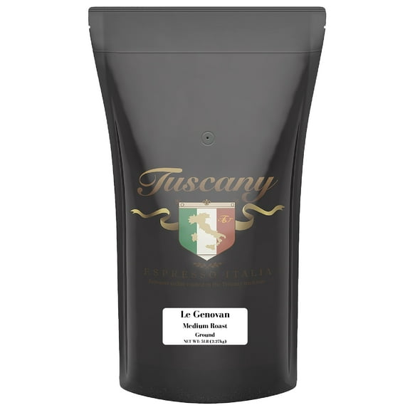Tuscany La Genovan Coffee, Medium Dark Roast, Ground, 5-Pound Bag